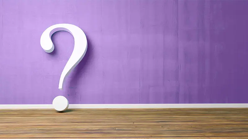 Question mark on purple background