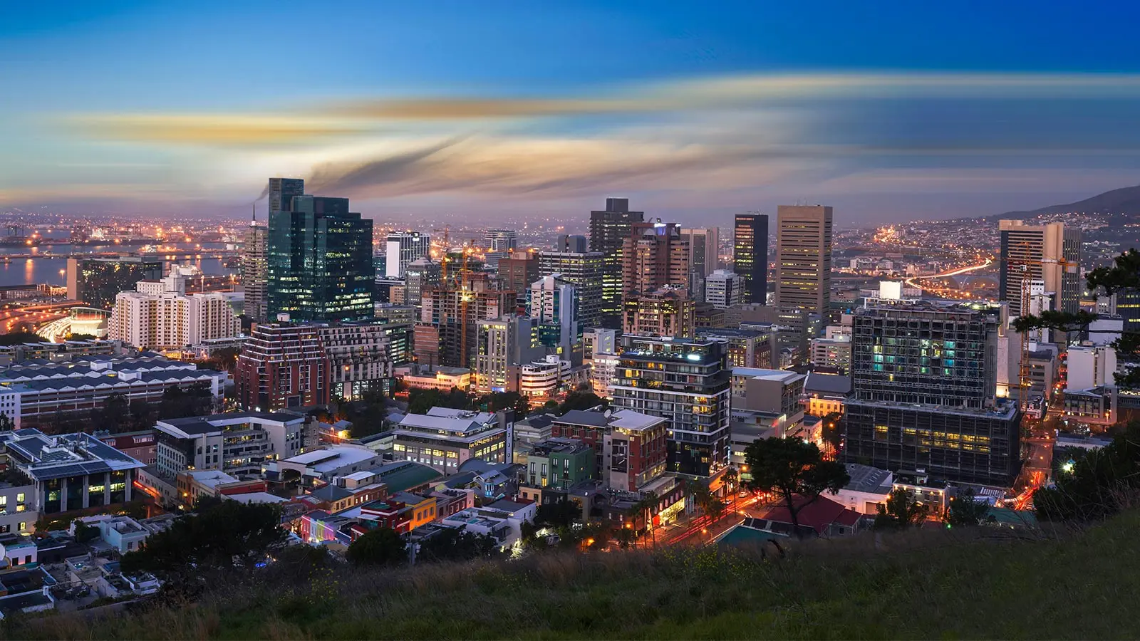 An aerial view of Cape Town, South Africa.