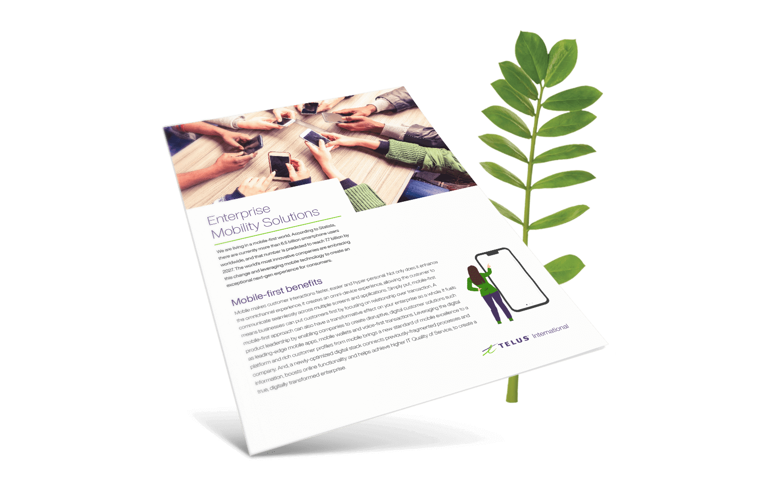 Enterprise Mobility Solutions Brochure with fern in background