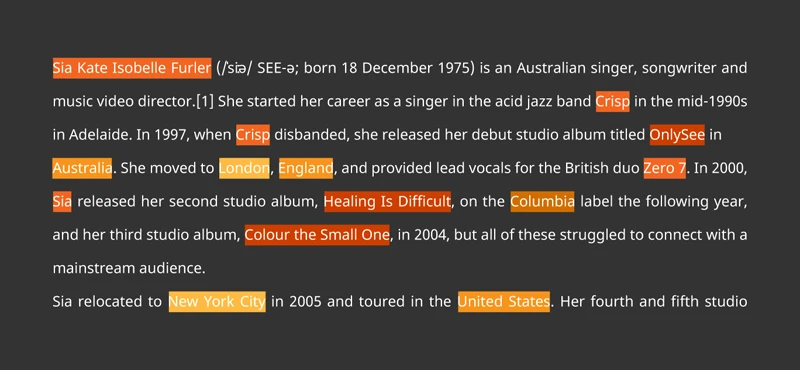 Entity annotation for text data