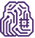 Icon of brain with a technology overlay