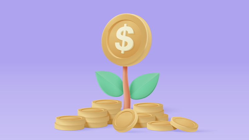 Illustration of a money tree, meant to symbolize banking