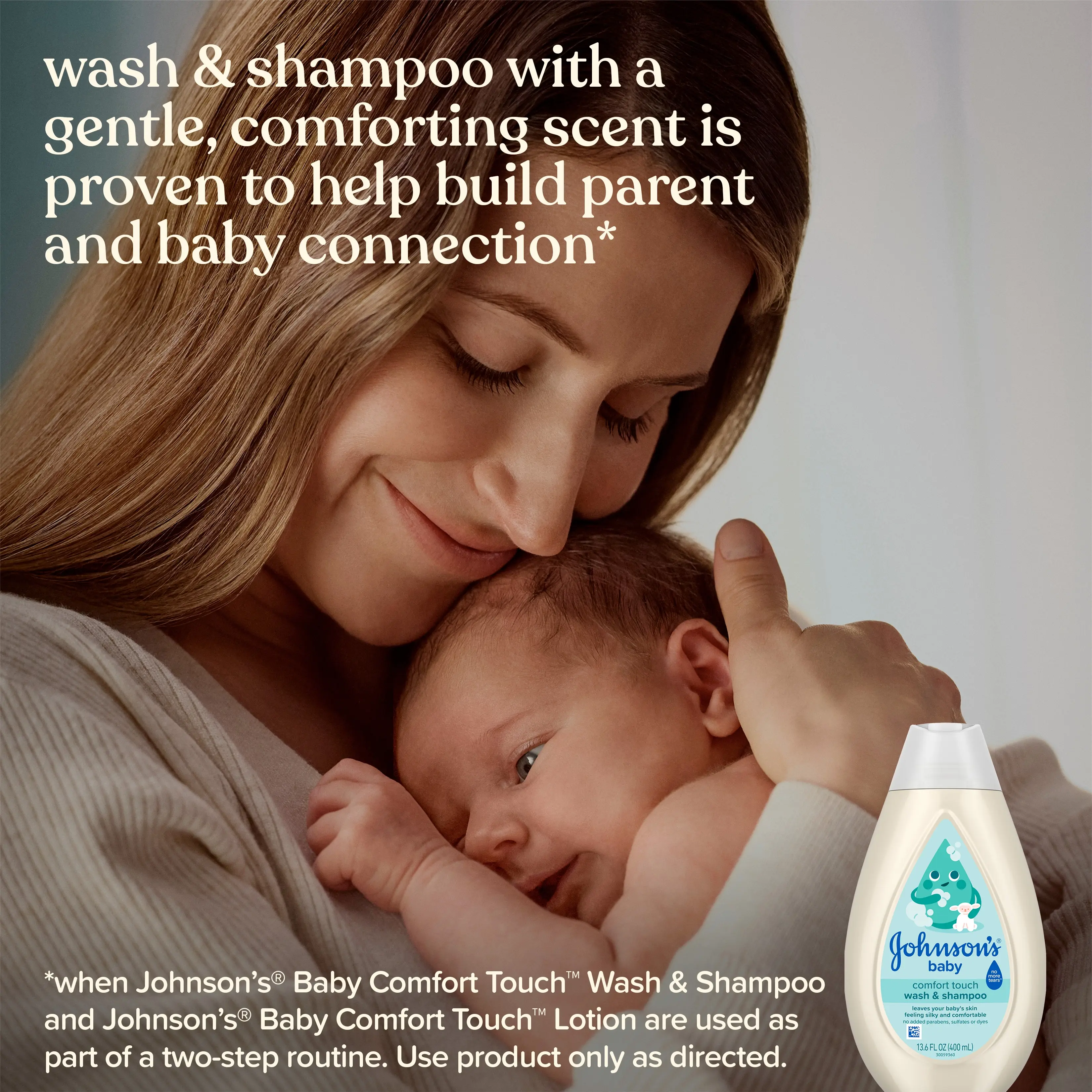 Wash & Shampoo with a gentle, comforting scents is proven to build parent & baby connection