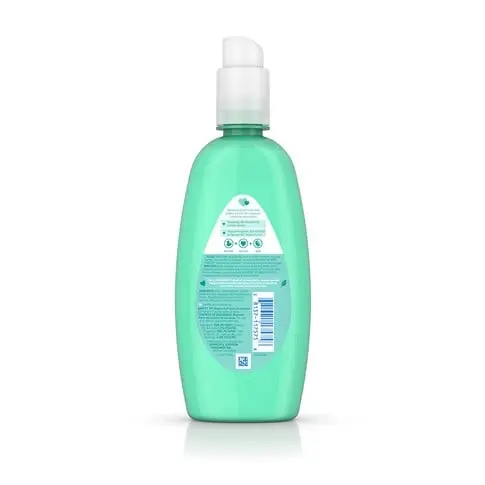 A green bottle with a white pump dispenser stands upright. The label reads: “KIEHLS SINCE 1851,” along with additional product details on a white and blue background. The background is plain white.