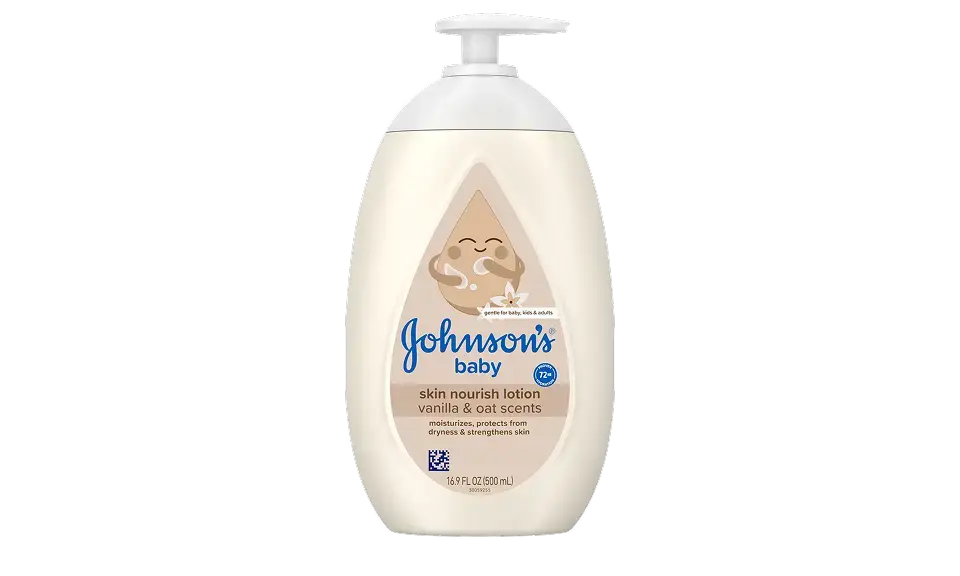 Johnson’s® Our Scents & Fragrance featuring Skin Nourish Moisture Lotion Vanilla & Oat Scents Bottle Image