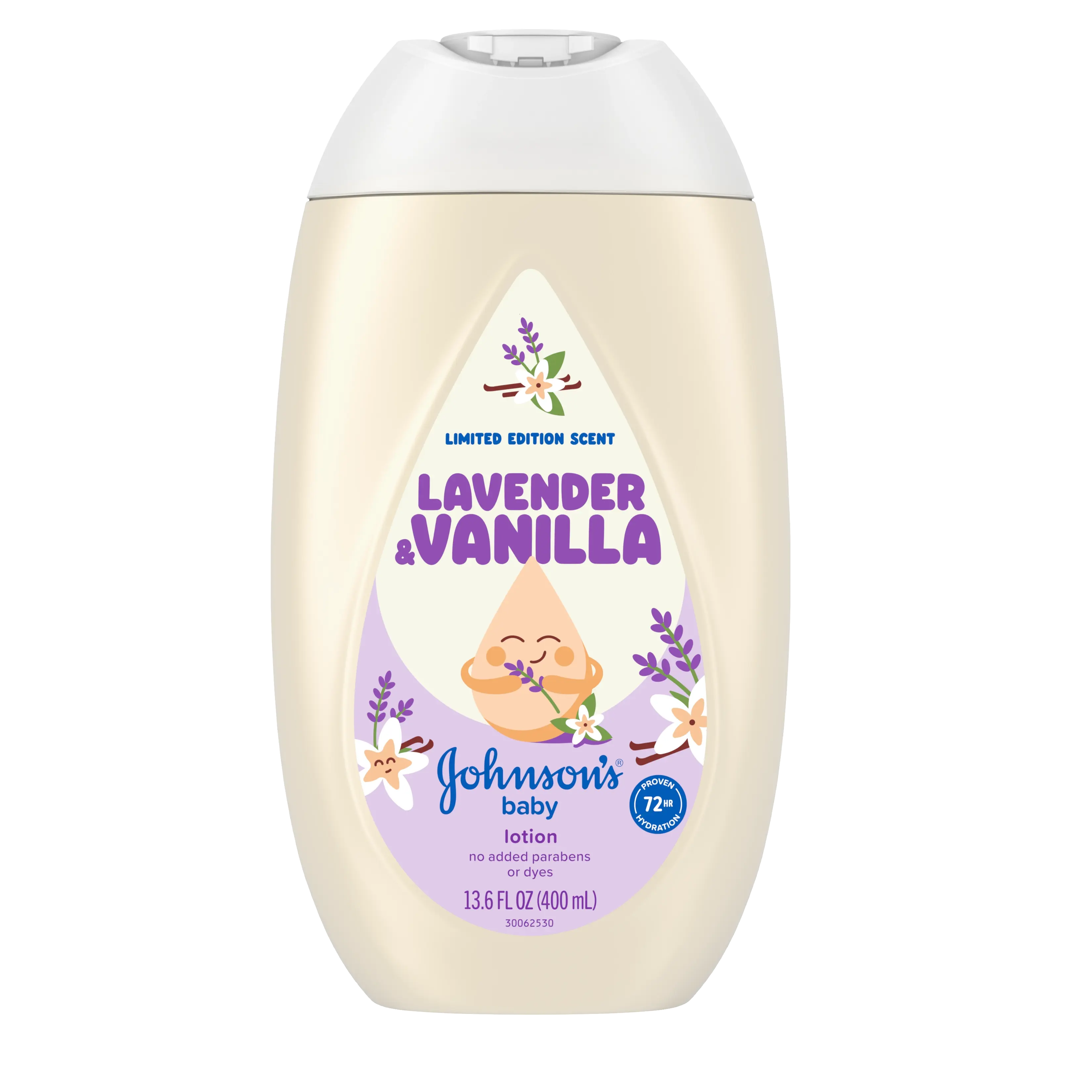  Front Pack Shot of JOHNSON’S® Baby Lotion, Lavender & Vanilla Scent, 13.6oz