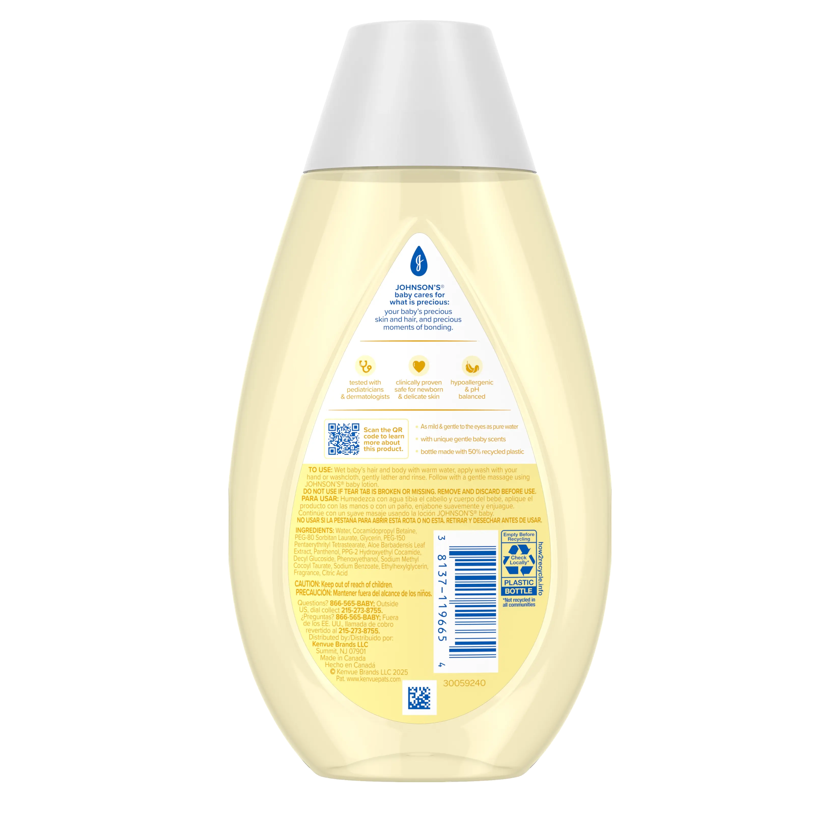 Back Pack of Johnson's baby head-to-toe 13.6 FZ OZ 400ML - wash and shampoo, in a bottle.