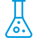 A blue beaker icon representing the use of preservatives to prevent mold and bacteria growth.