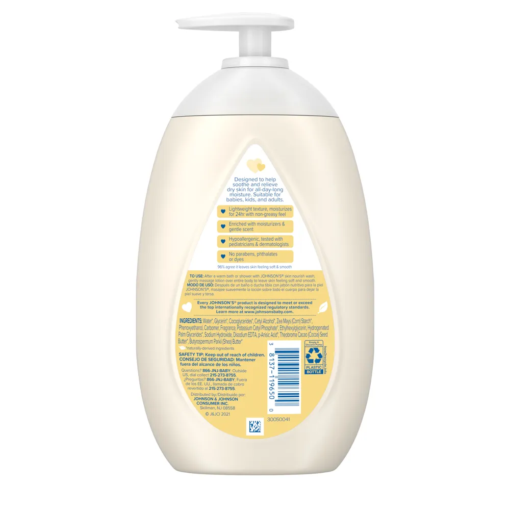 JOHNSON'S® skin nourish shea cocoa butter baby lotion ingredients 