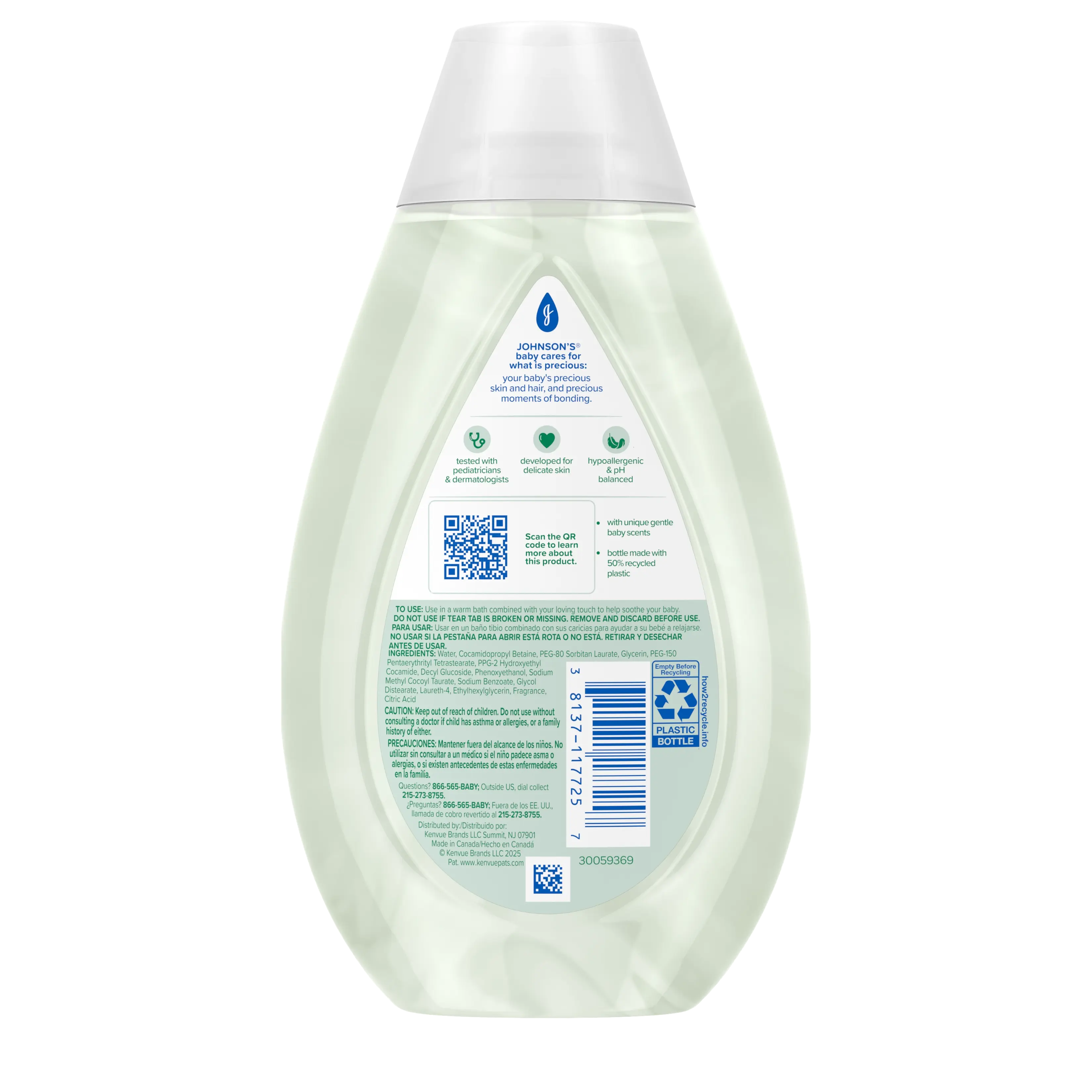 Back Pack shot of Johnson's® Soothing Vapor Bath 13.5FL OZ 400ML