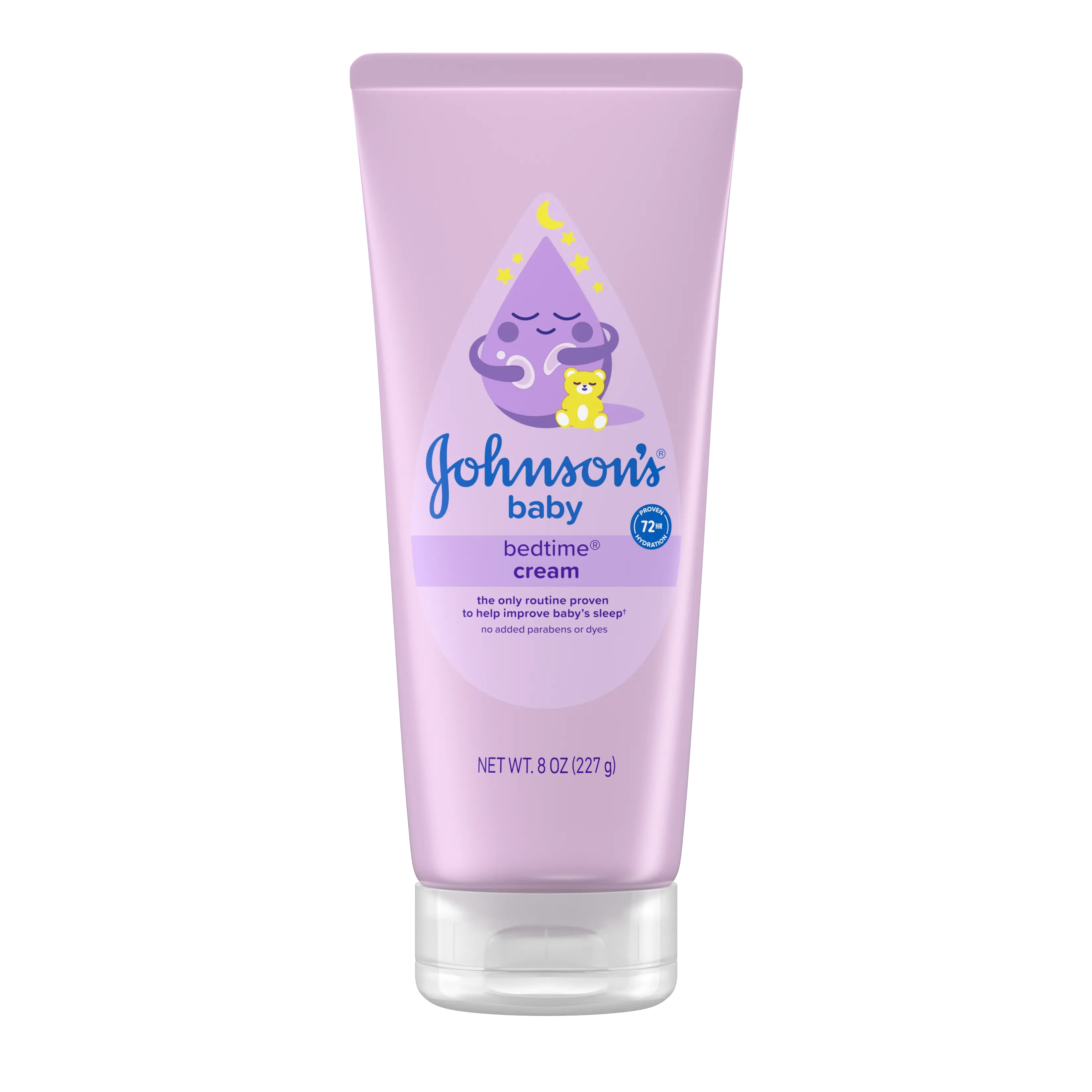 Front Pack shot of Johnson's® Bedtime® Moisturizing Cream 8FL OZ 236ML