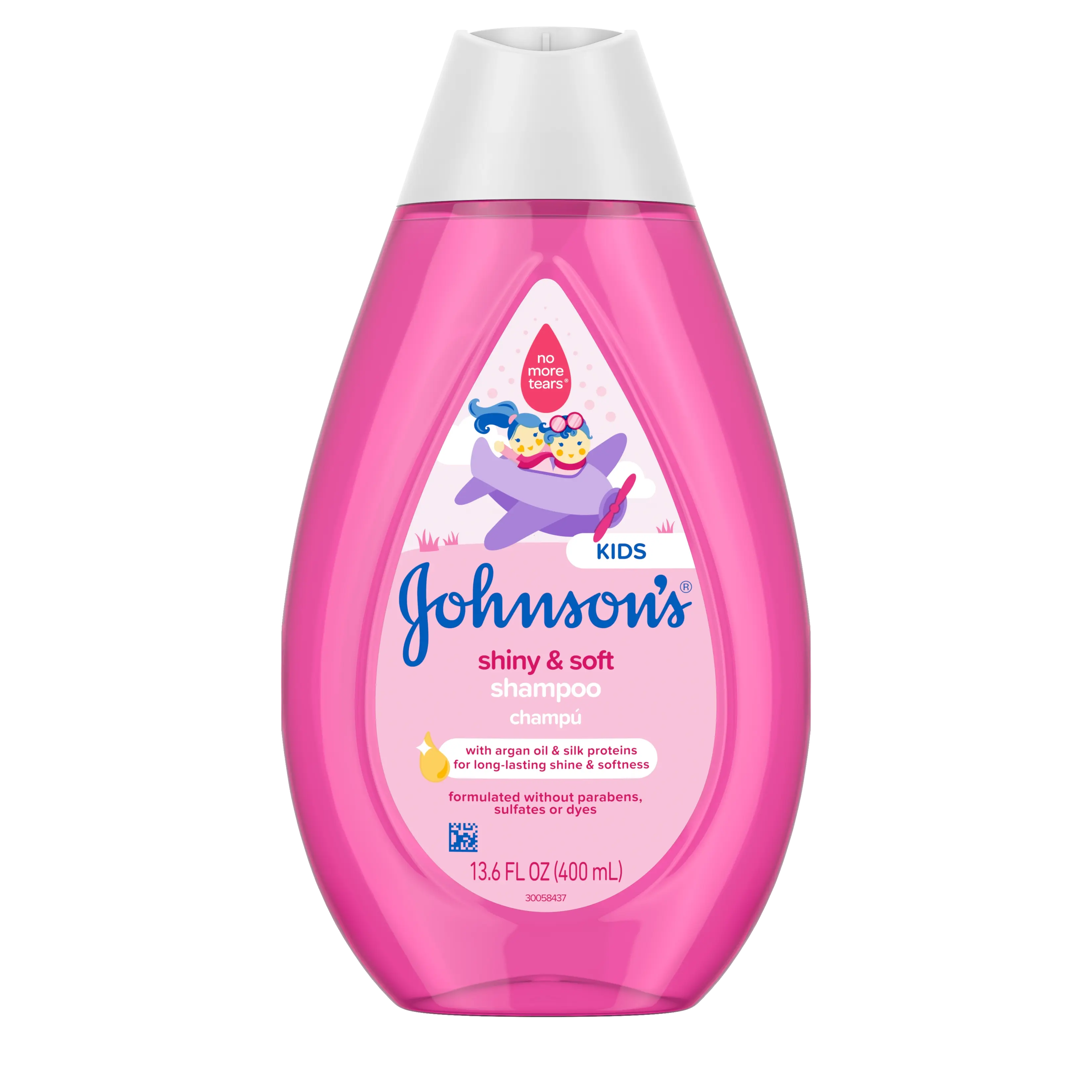 Front Pack shot of Johnson's® Shiny & Soft Shampoo 13.6FL OZ 400ML