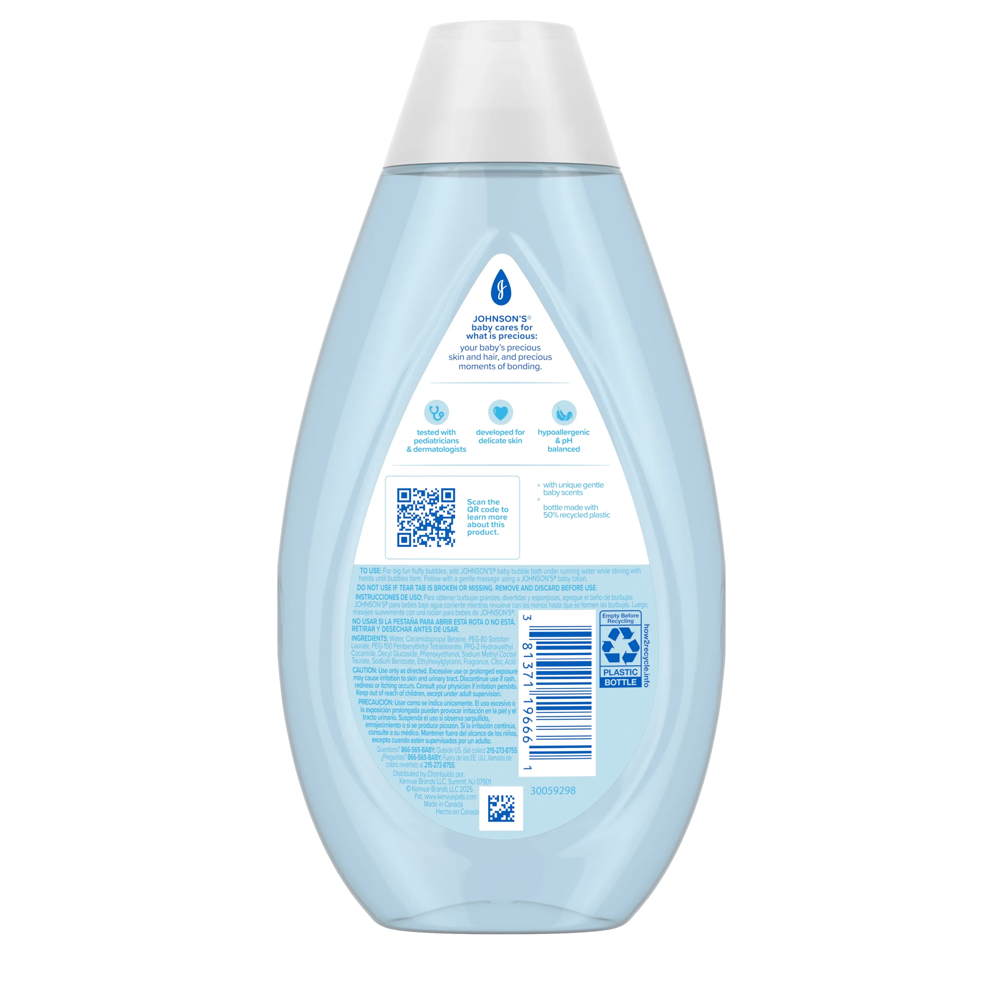 Back Pack shot of Johnson's® Baby Bubble Bath 13.6FL OZ 400ML