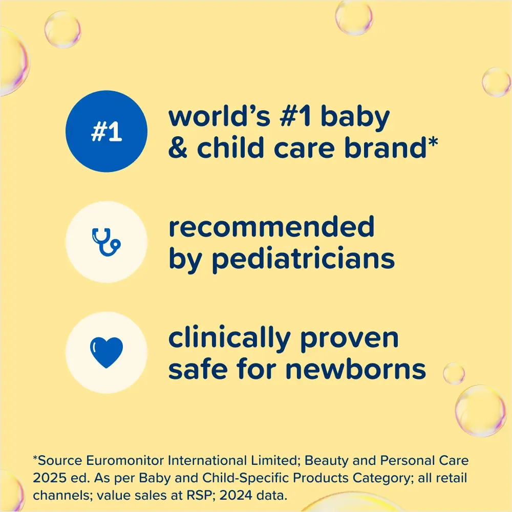 Worlds #1 baby & child care brand recommended by pediatricians clinically proven safe for newborns
