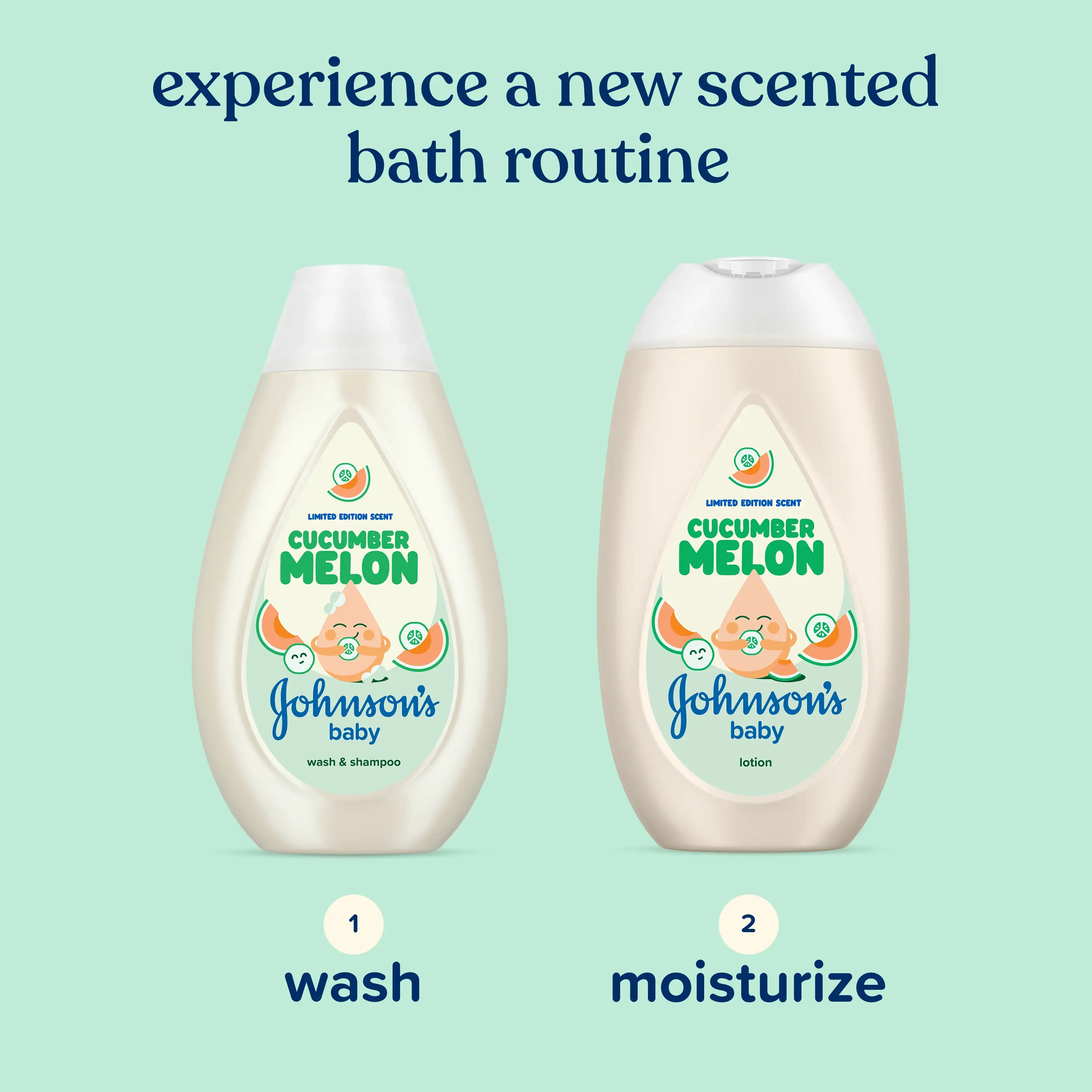 JOHNSON’S® Experience a new scented bath routine, 1 wash & 2 moisture  