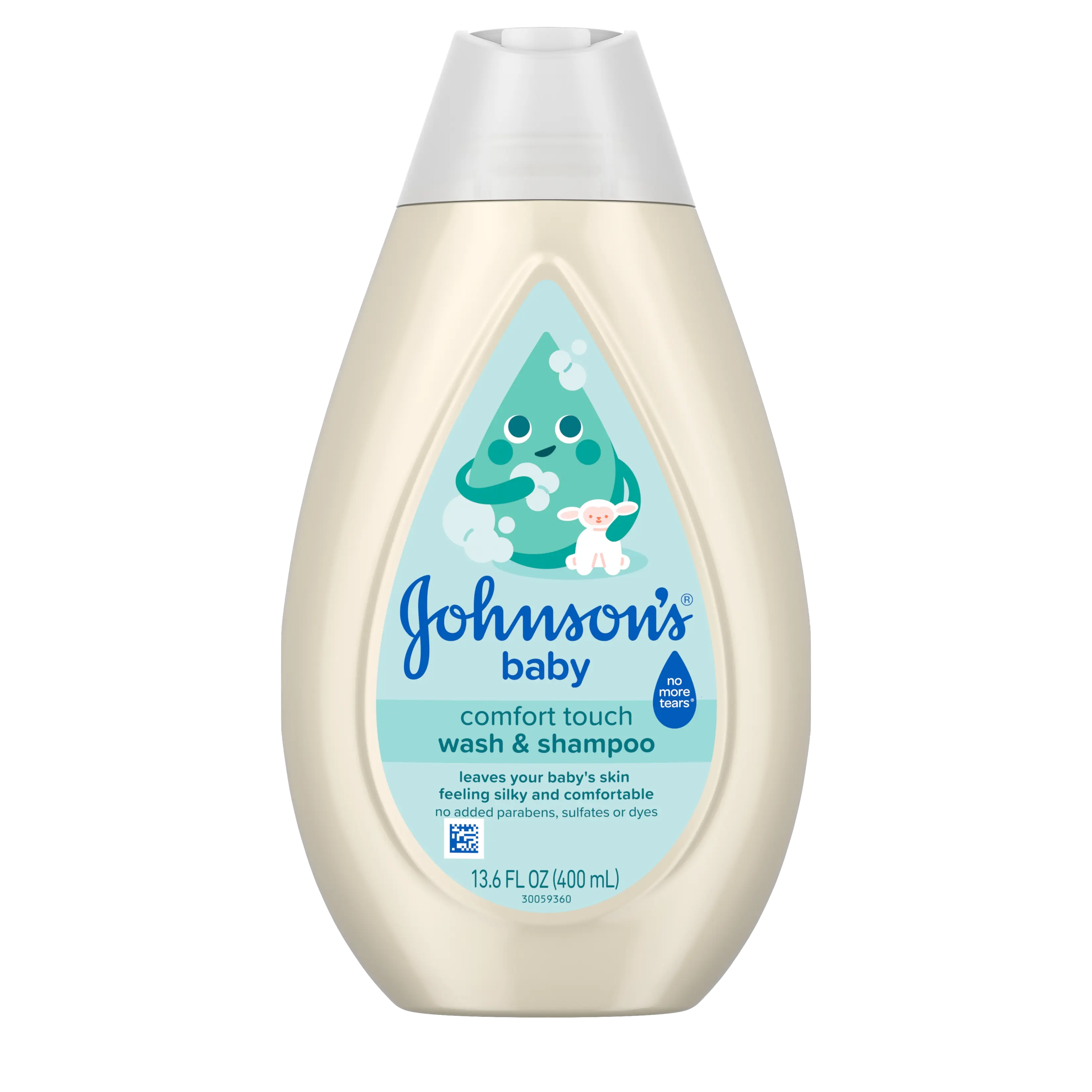 Front pack shot of Johnson's® Baby Comfort Touch Newborn Baby Face & Body Lotion 13.6oz