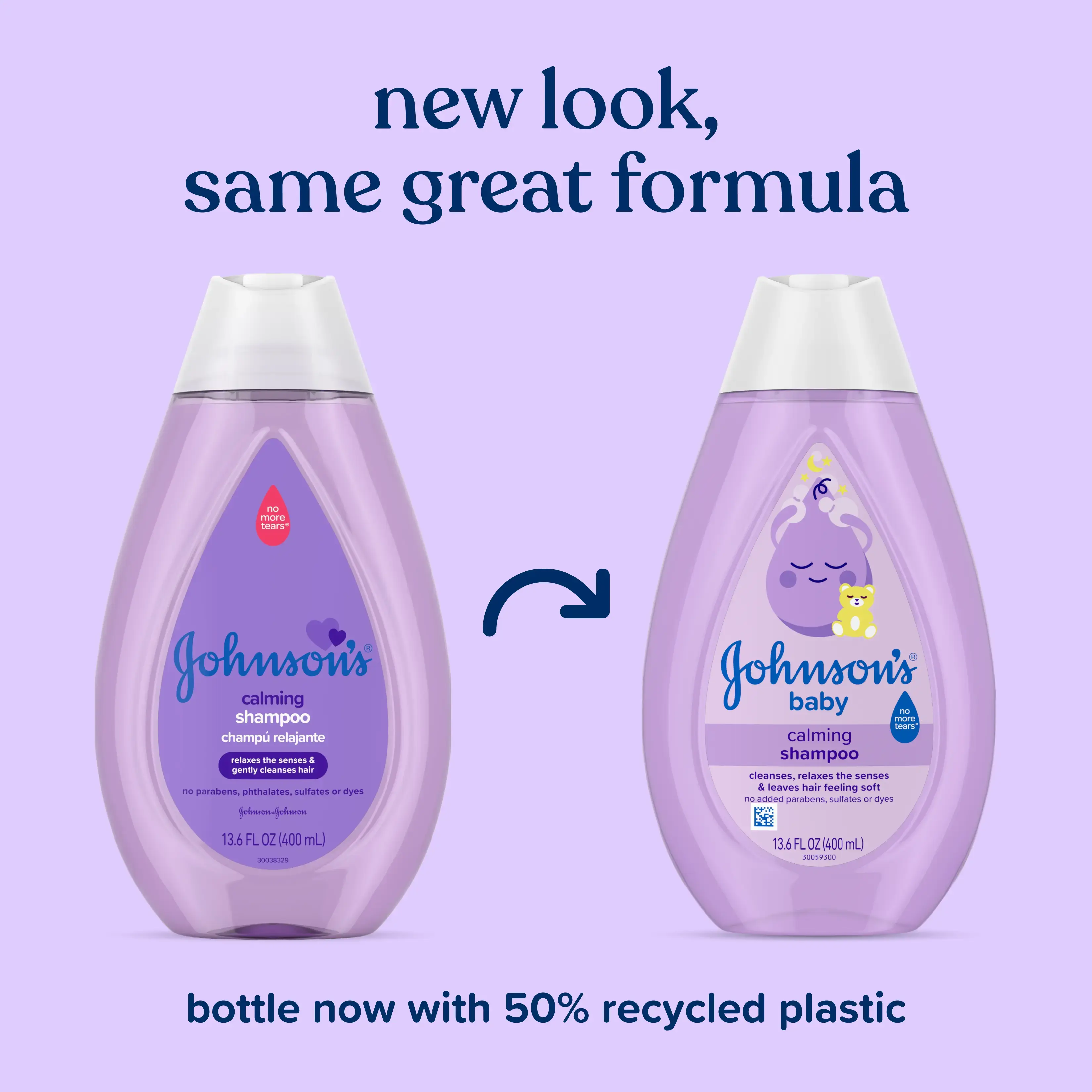 Johnson's® Calming Baby Shampoo new look, same great formula