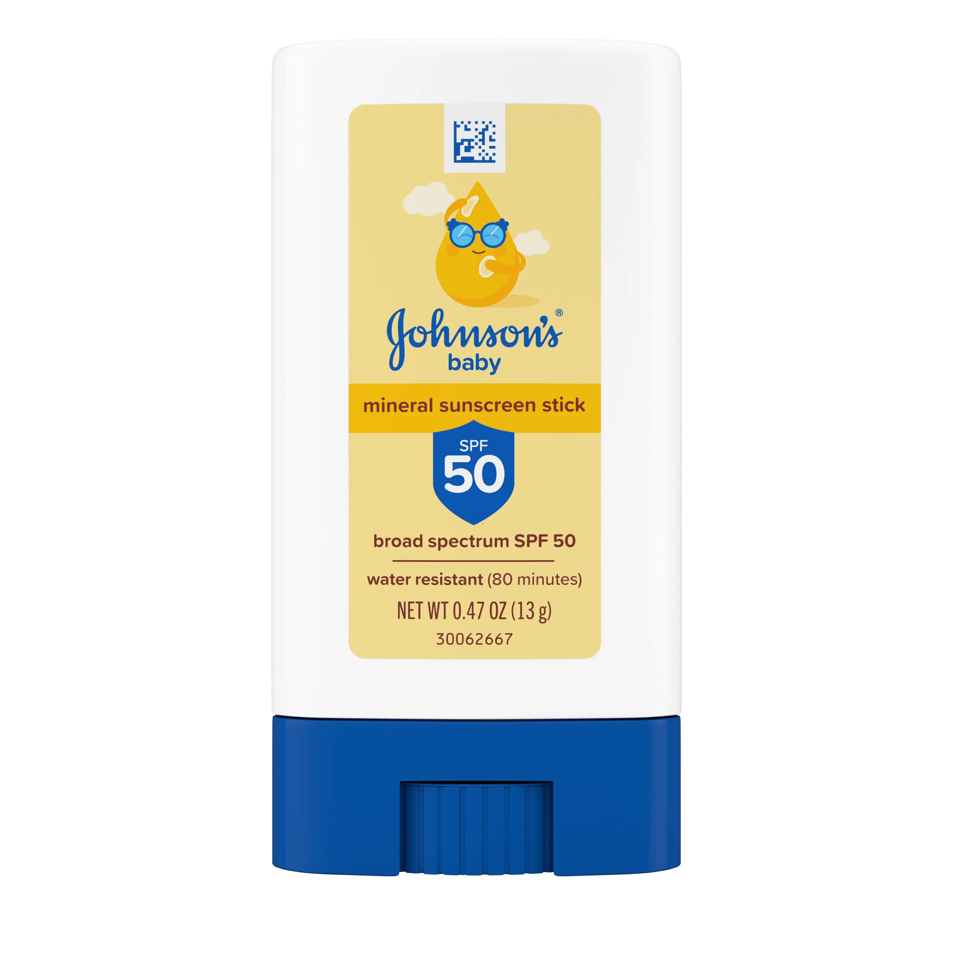 Front Pack Shot of JOHNSON’S® Baby Mineral Sunscreen Stick, SPF 50, 0.47oz