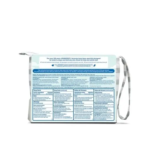 A blue packet with nutritional information printed on it, featuring a perforated tear strip and a hanging loop, presumably for convenient storage or display.