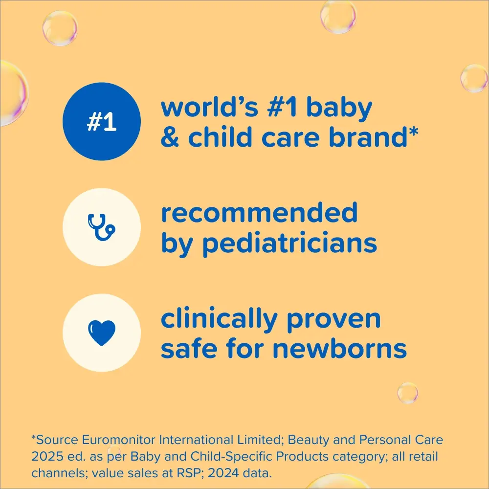 Worlds #1 baby & child care brand recommended by pediatricians clinically proven safe for newborns