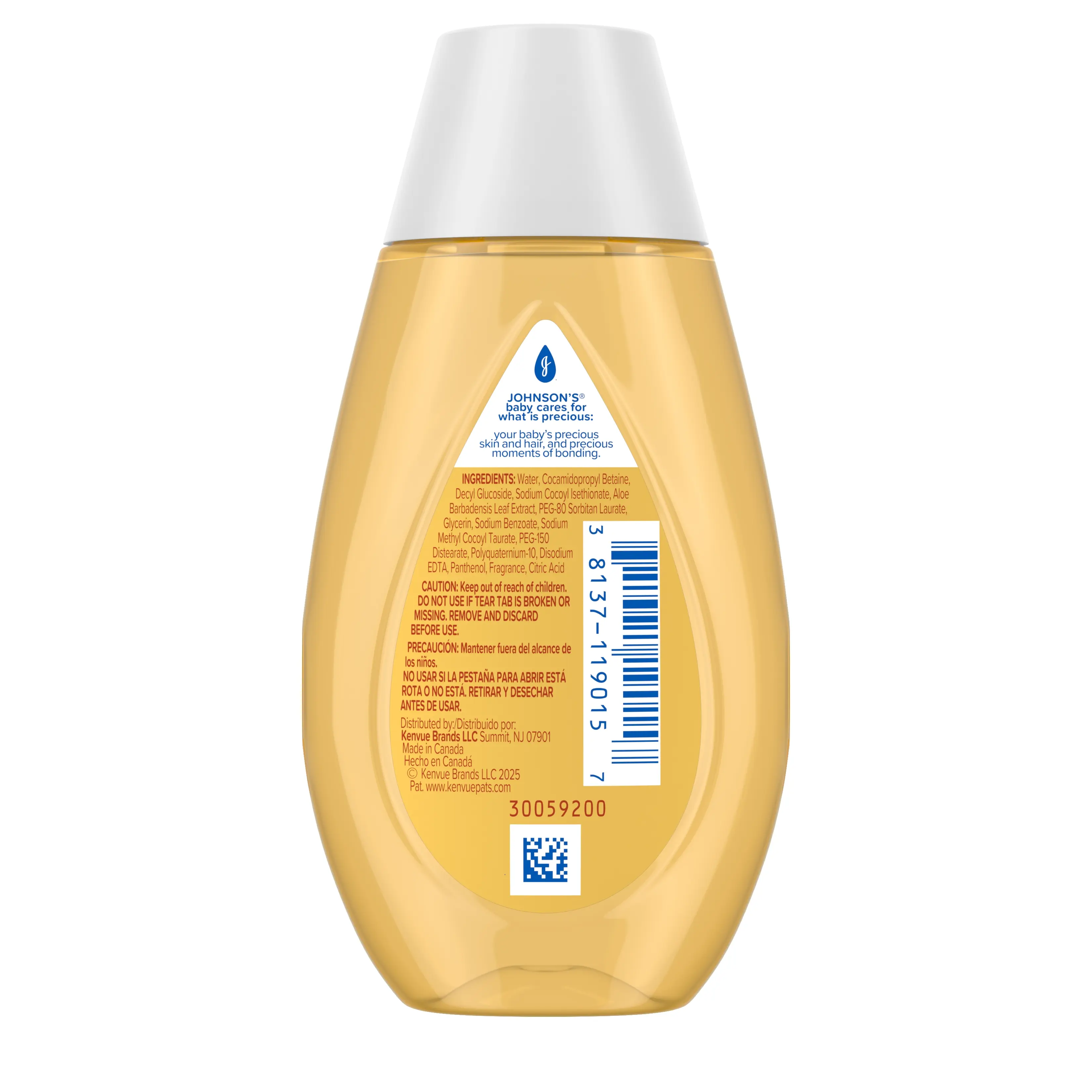 Back Pack Johnson's Baby Shampoo 3.4FL OZ 100ML - with Aloe and Vitamin B5, in a bottle.