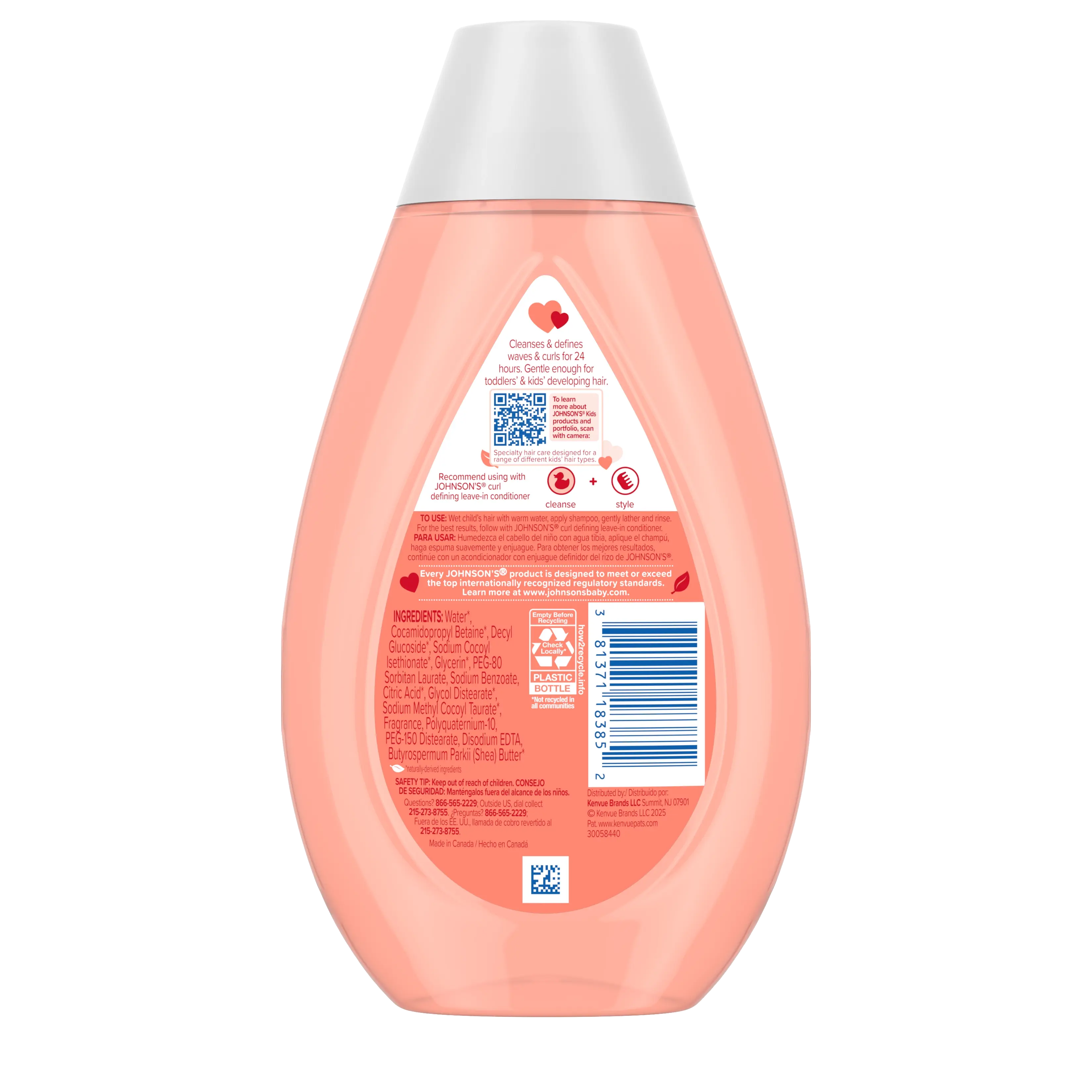 Back Pack shot of Johnson's® Curl Defining Shampoo for Kids’ Curly Hair 13.6FL OZ 400ML