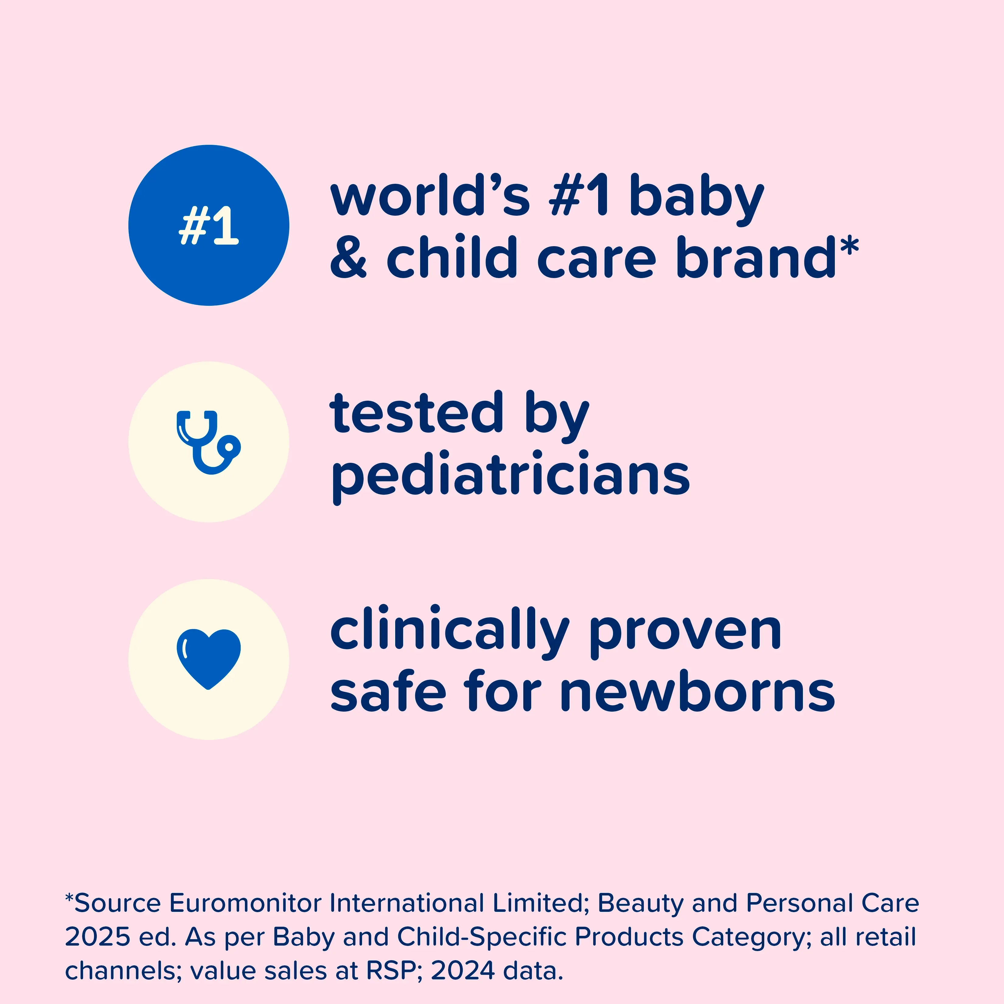 Worlds #1 baby & child care brand recommended by pediatricians clinically proven safe for newborns