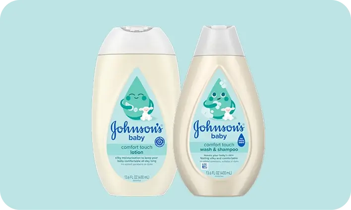 Comfort touch products card image, featuring JOHNSON’S® Comfort touch lineup