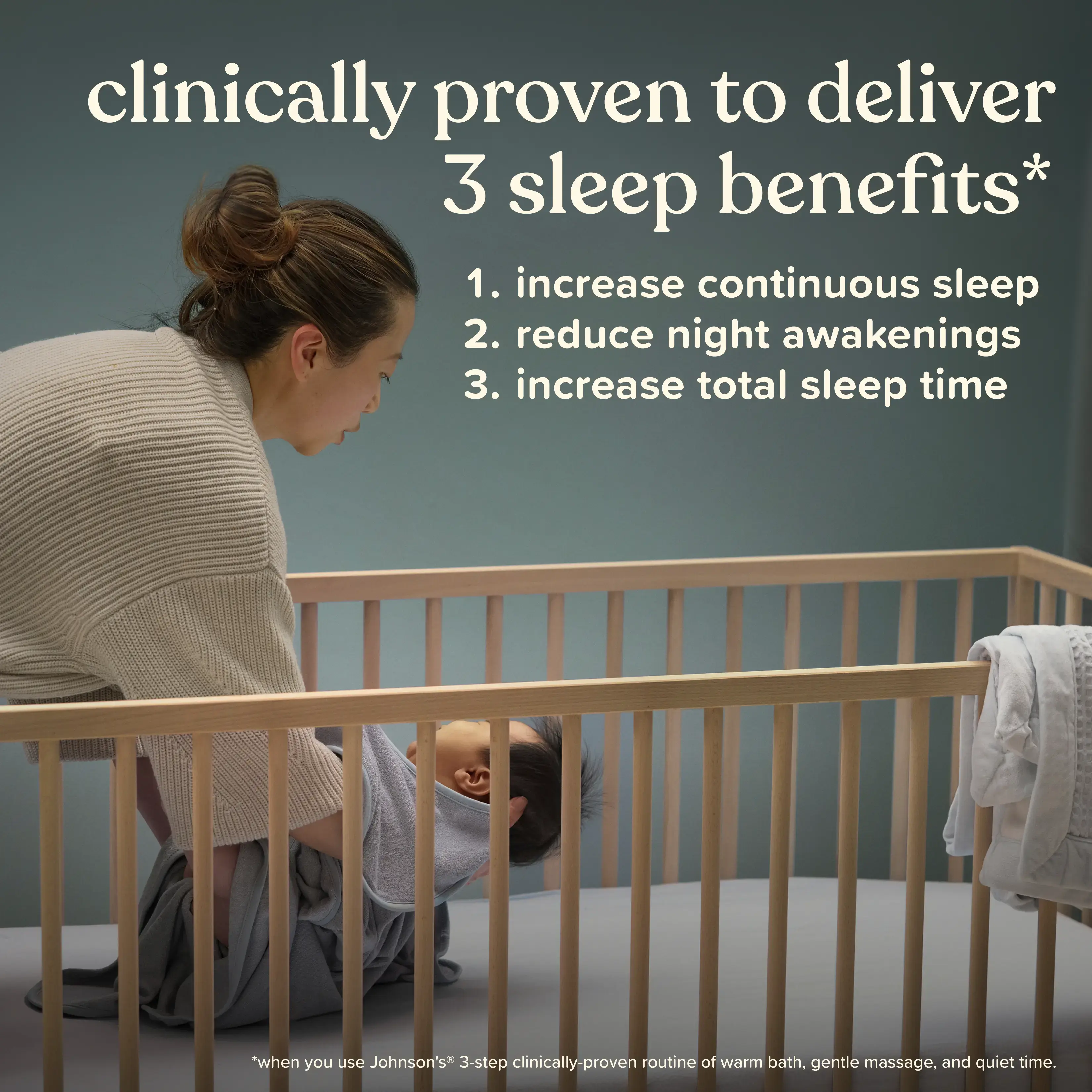 Clinically proven to deliver 3 sleep benefits, continuous sleep, reduce night awakening, increase sleep time.