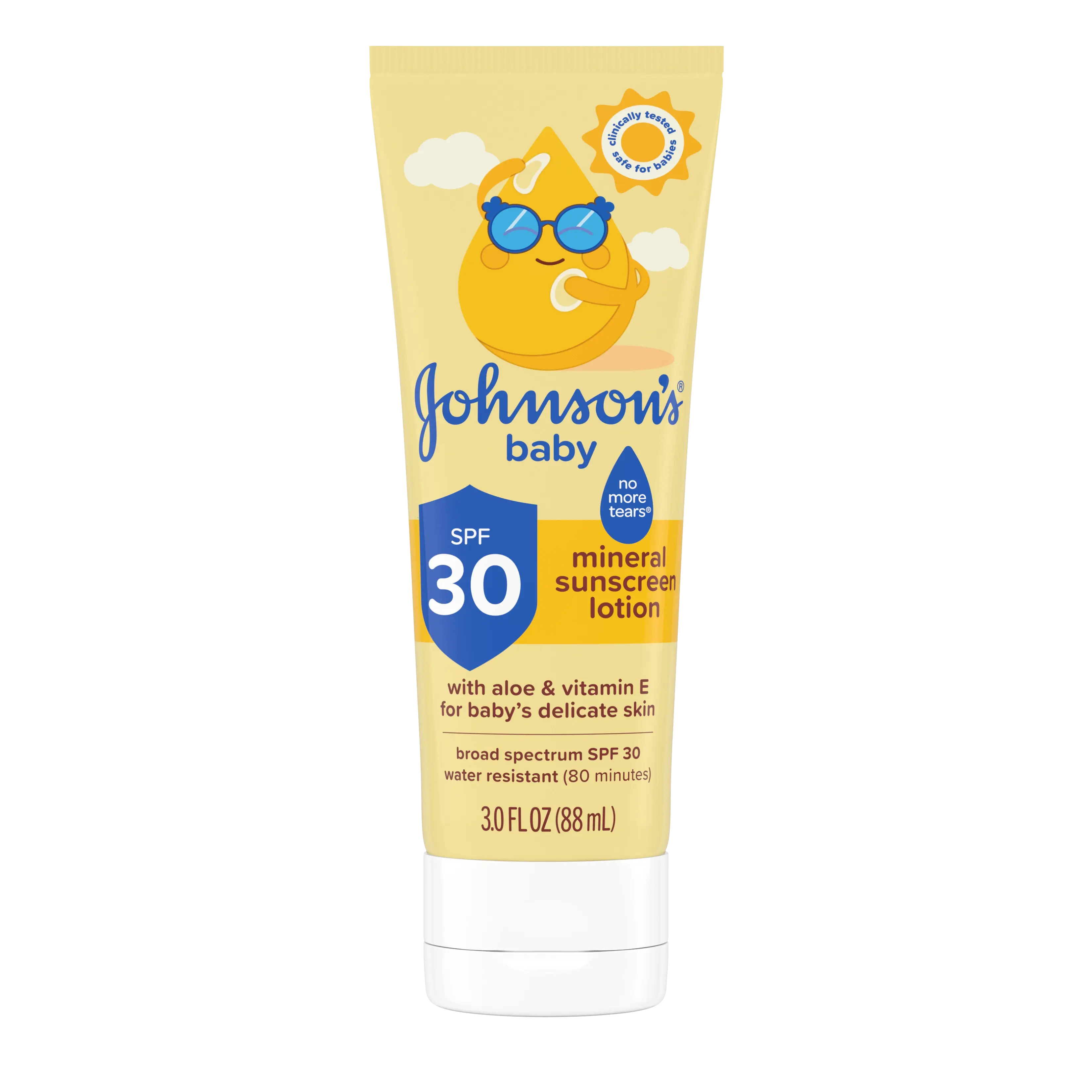 Front Pack Shot of Baby Mineral Sunscreen Lotion SPF 30 3oz