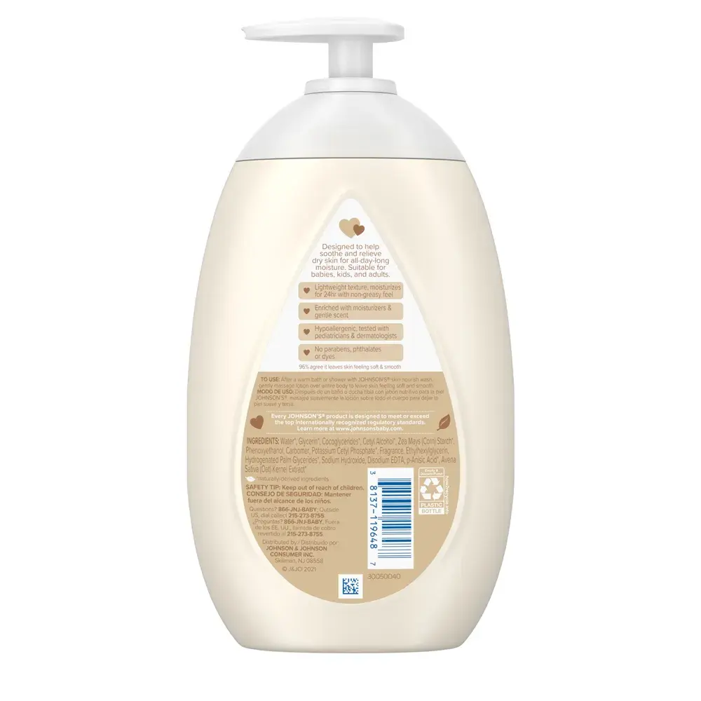 JOHNSON'S® skin nourish vanilla oat baby lotion ingredients