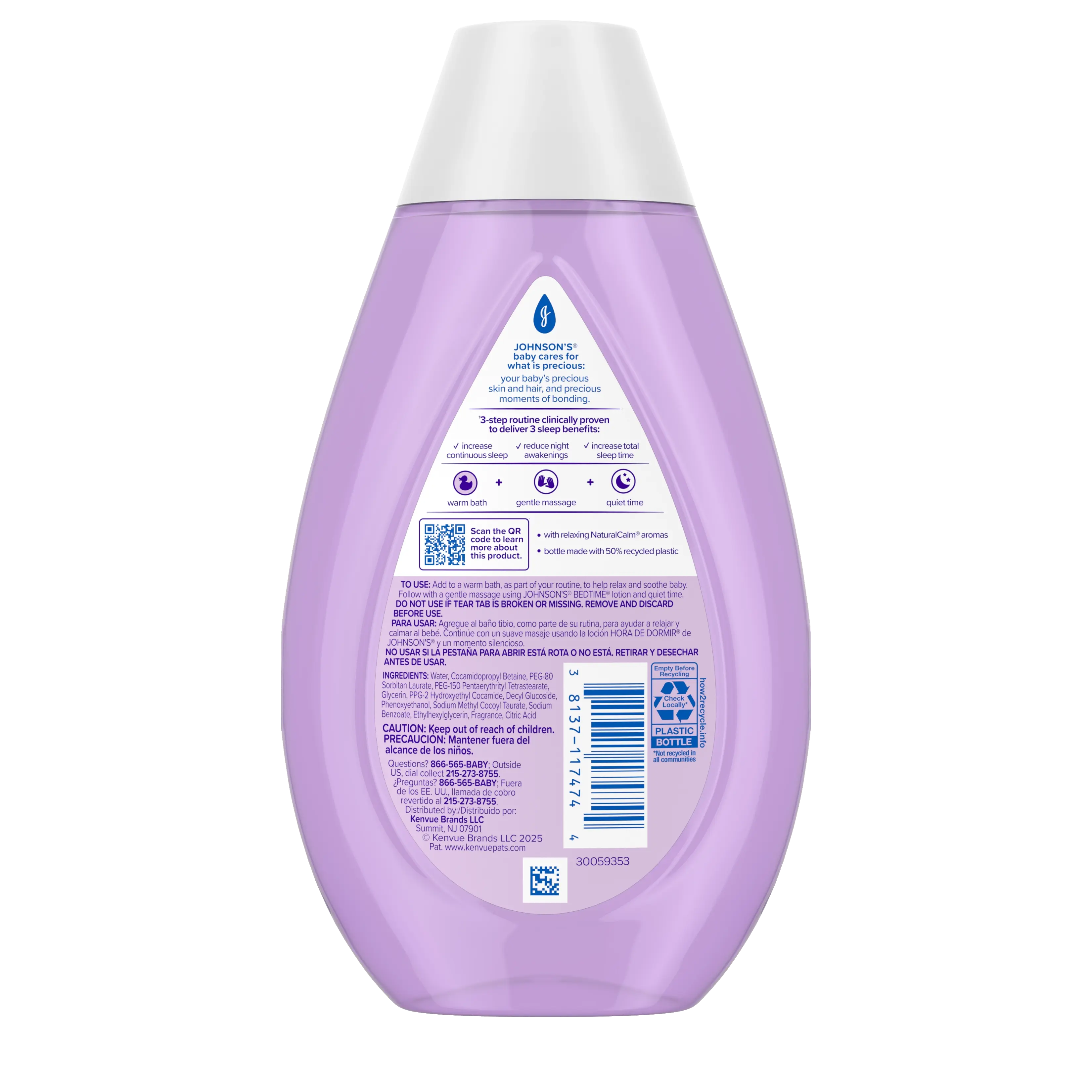  Back Pack shot of Johnson's® Bedtime® Baby Bath Wash 13.6FL OZ 400ML