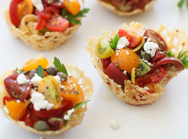 Shrimp Caesar Salad in Crispy Parmesan Cups - Iowa Girl Eats