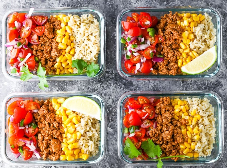 Falafel Hummus and Salad Meal-Prep Bento Boxes