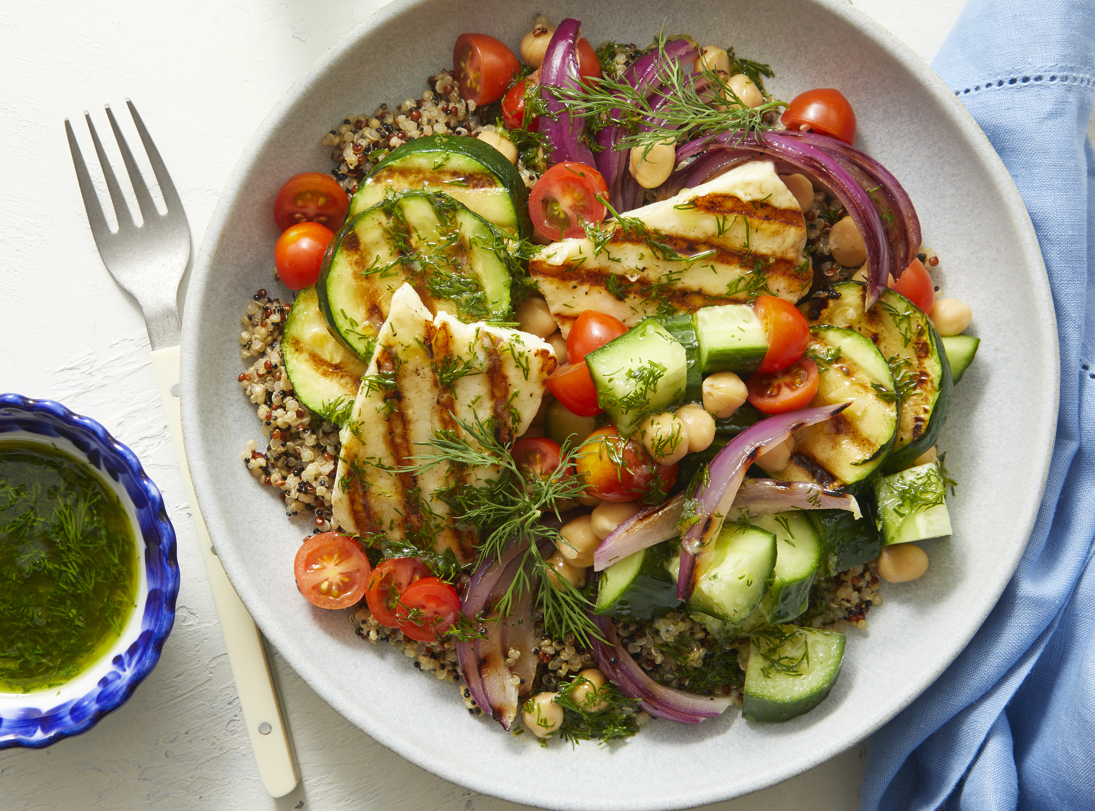 Mediterranean Lentil Grain Bowls - This Savory Vegan