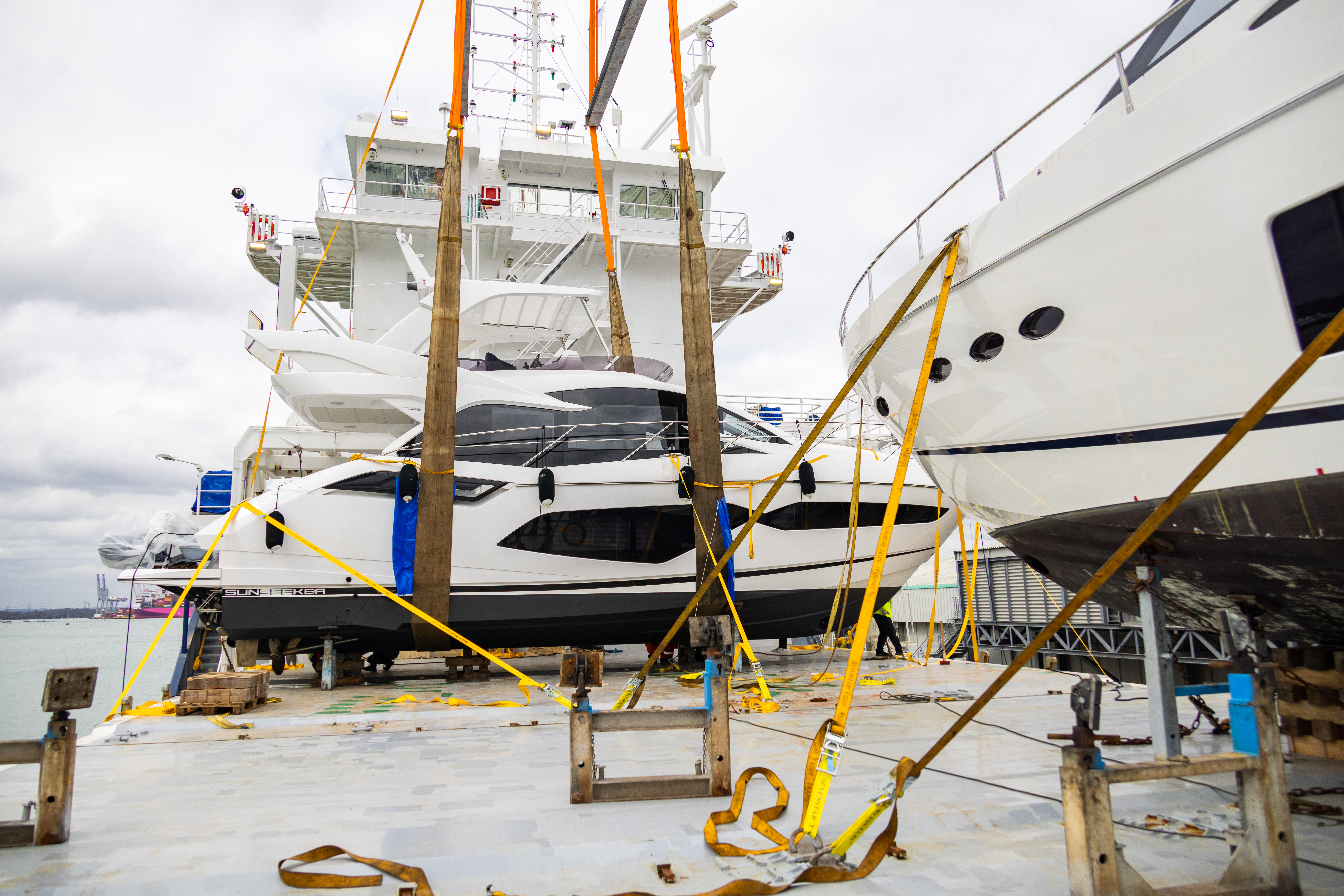 Yacht on cradles