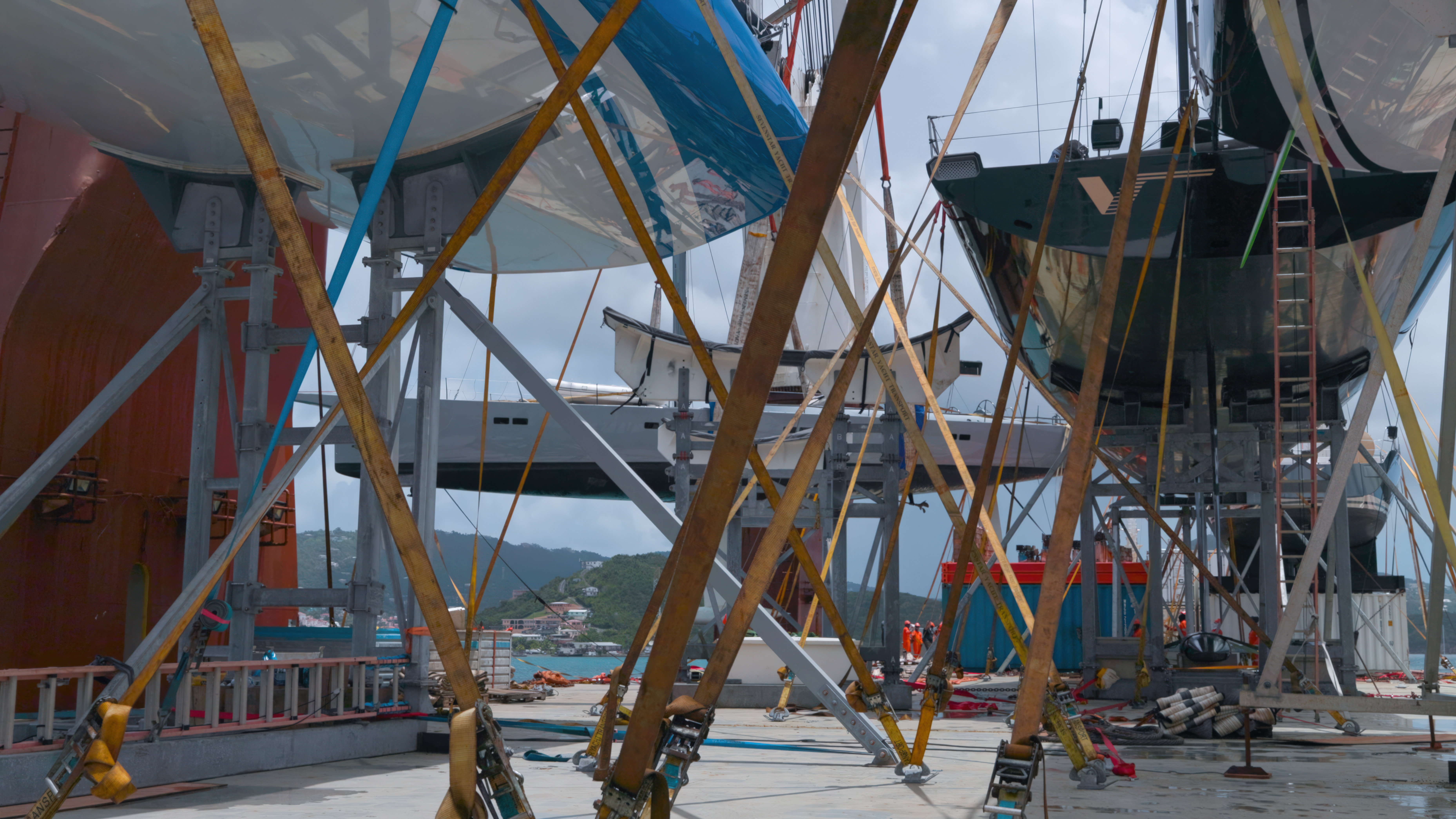 racing yachts on board Sevenstar vessel