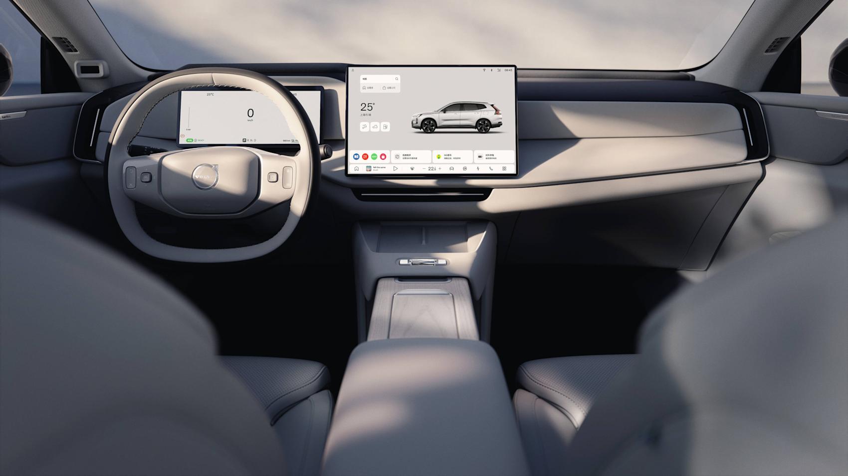 Interiören är en avskalad och digital historia. (Foto: Volvo Cars)