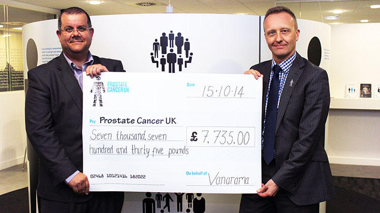 Thumbs up for non league day as vanarama donates £7,735 to prostate cancer uk