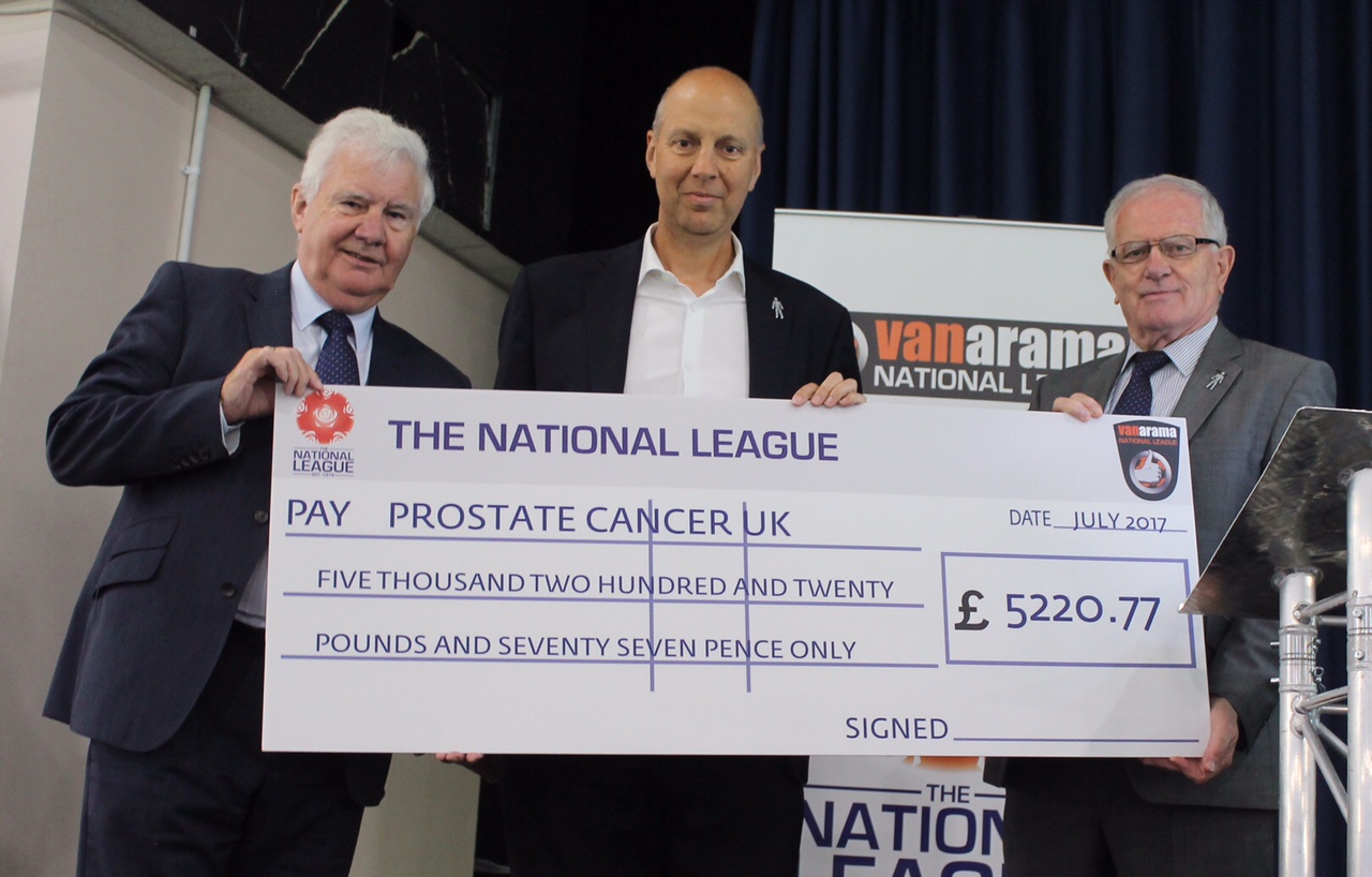 Vanarama national league continue driving donations for prostate cancer uk