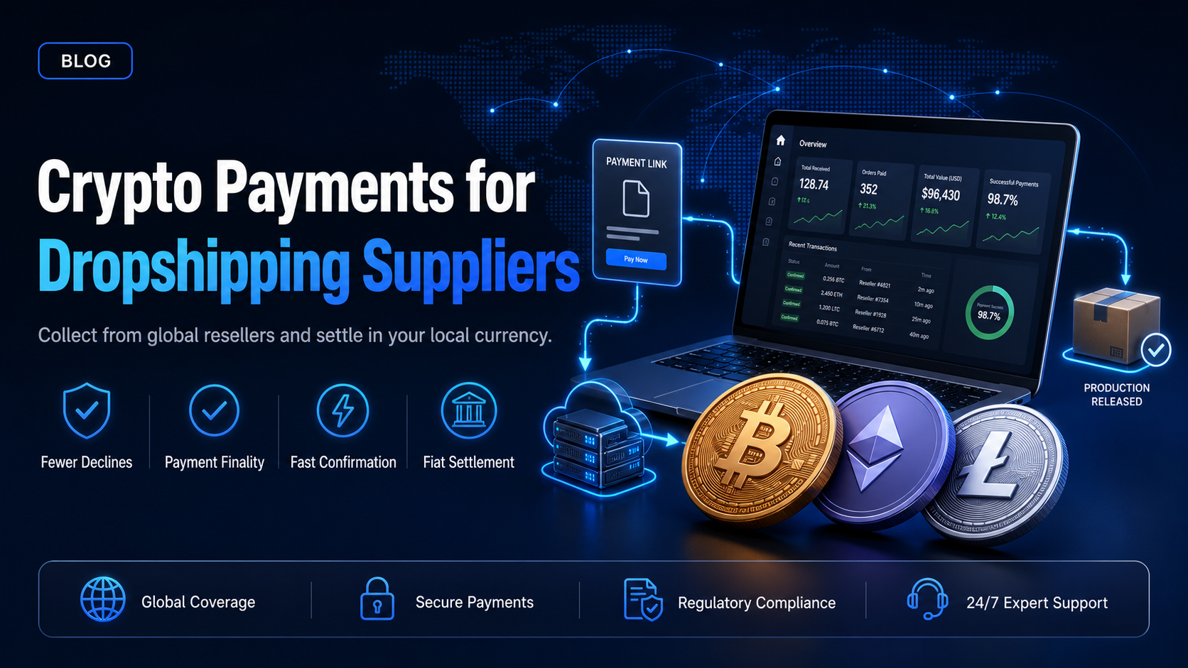 Crypto payments for dropshipping suppliers: stablecoins or crypto