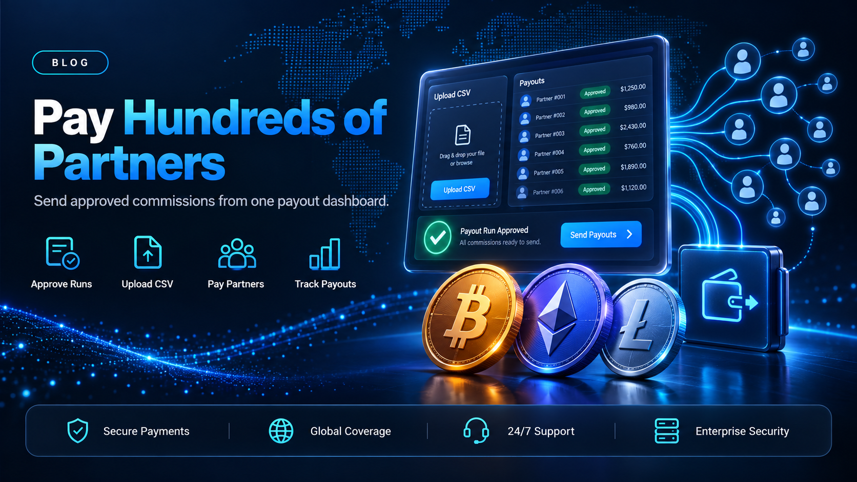 Commission payout software for a network paying hundreds of partners
