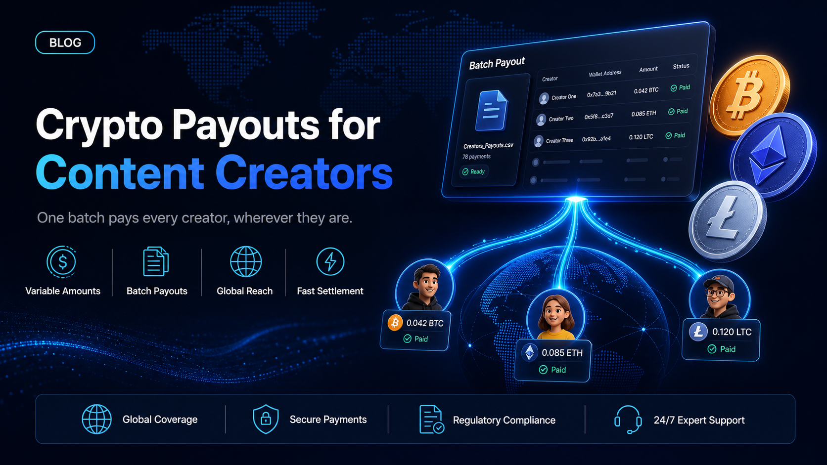 Crypto payouts for content creators