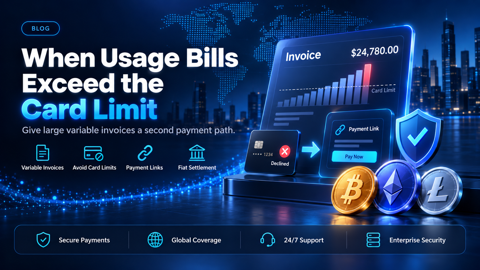 Usage based billing when the invoice exceeds the card limit