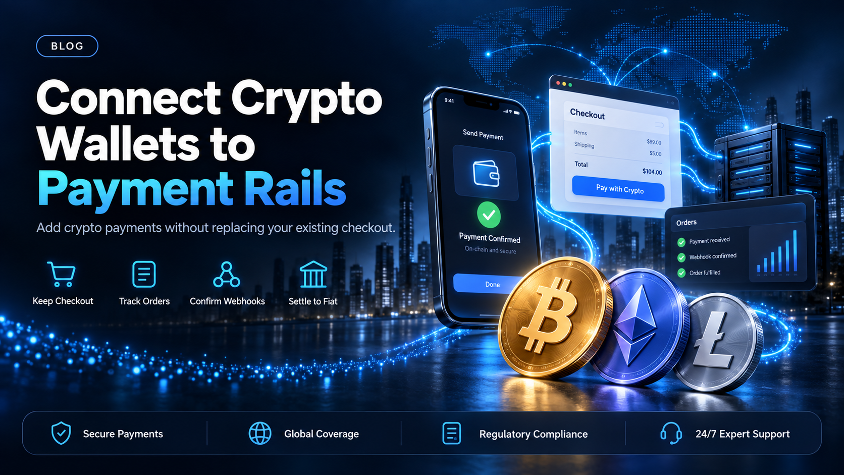 Crypto wallets integration with payment rails you already run