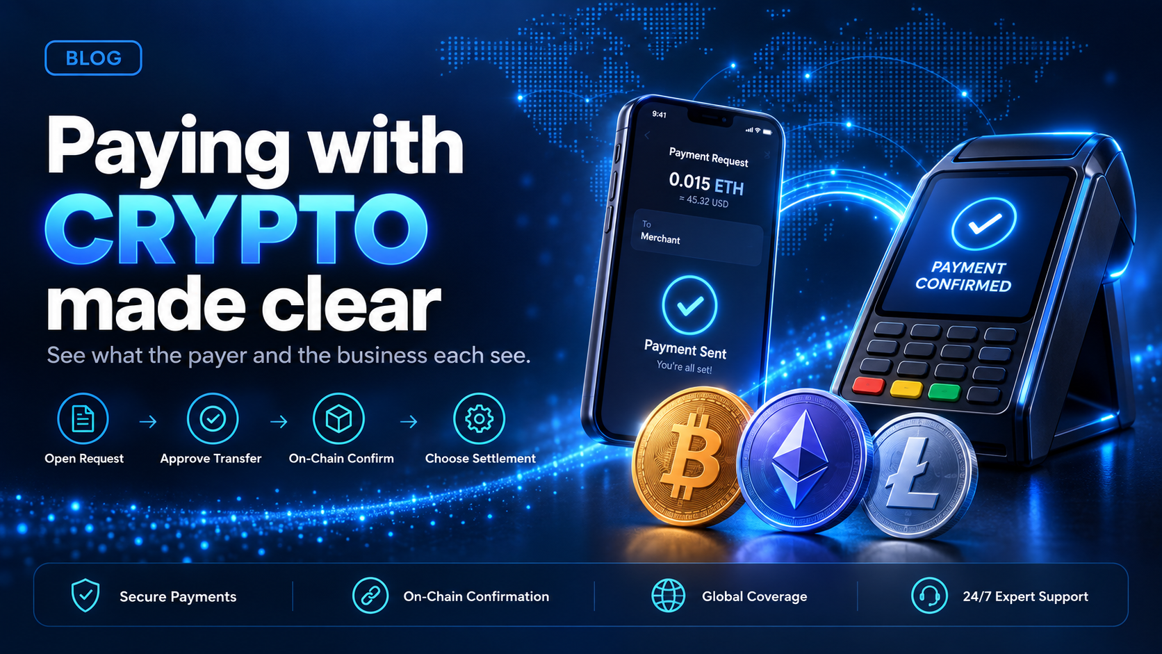 Paying with crypto: what the payer and the payee each see