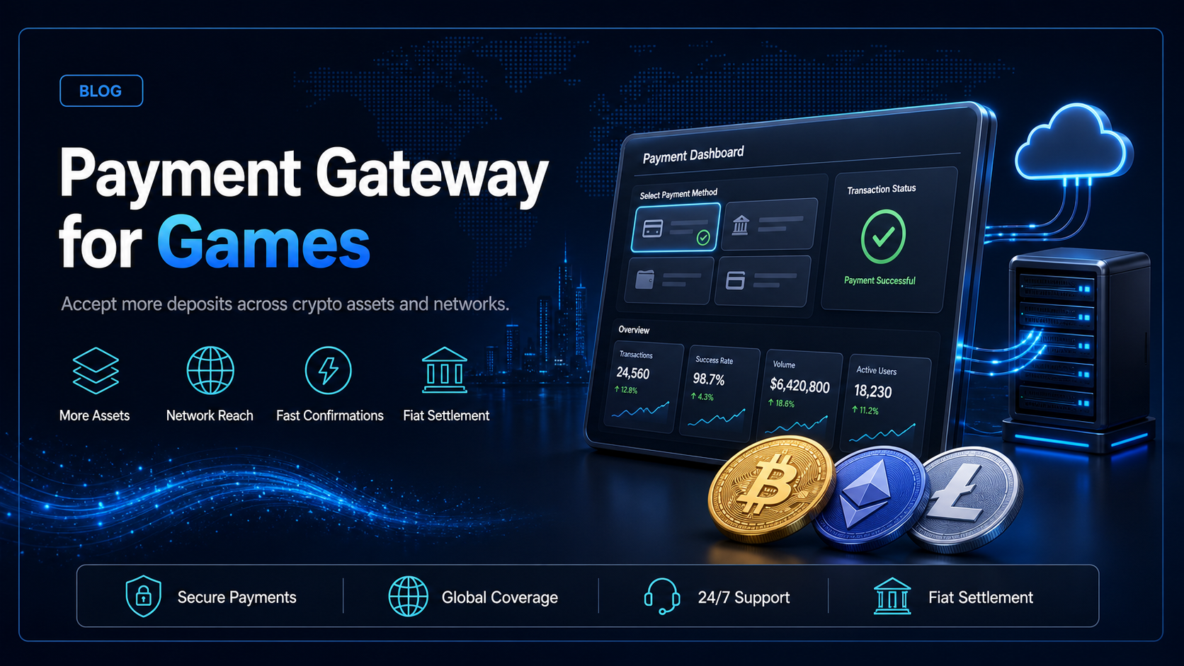 Payment gateway for games: accepting deposits across assets