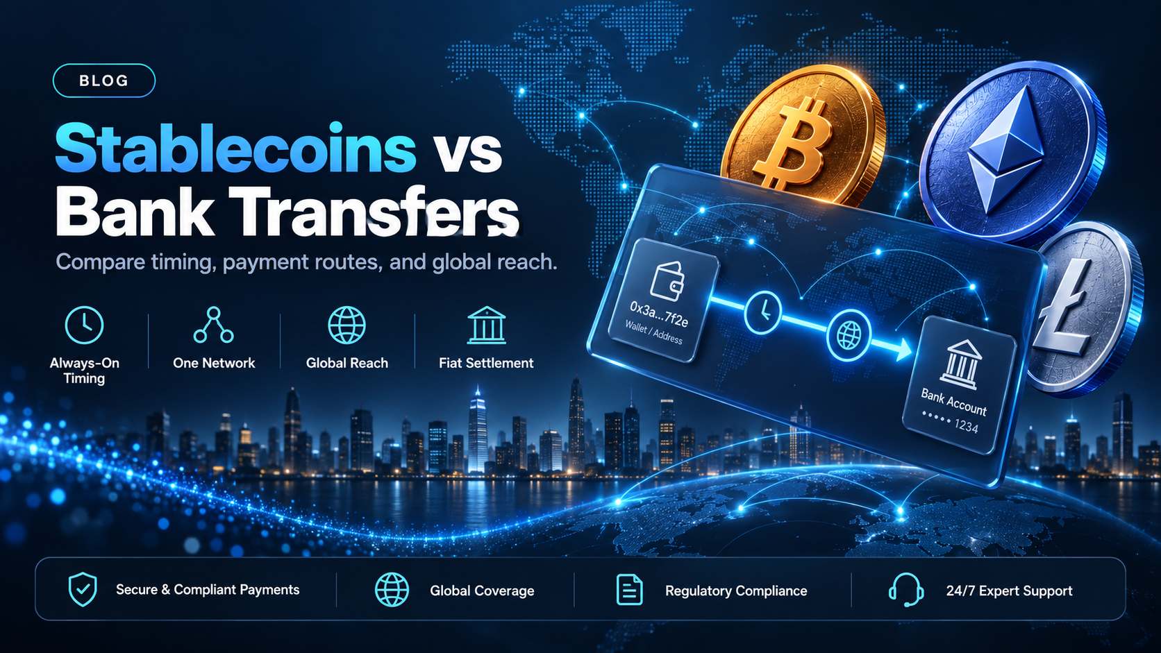 What is the benefit of stablecoins over a bank transfer