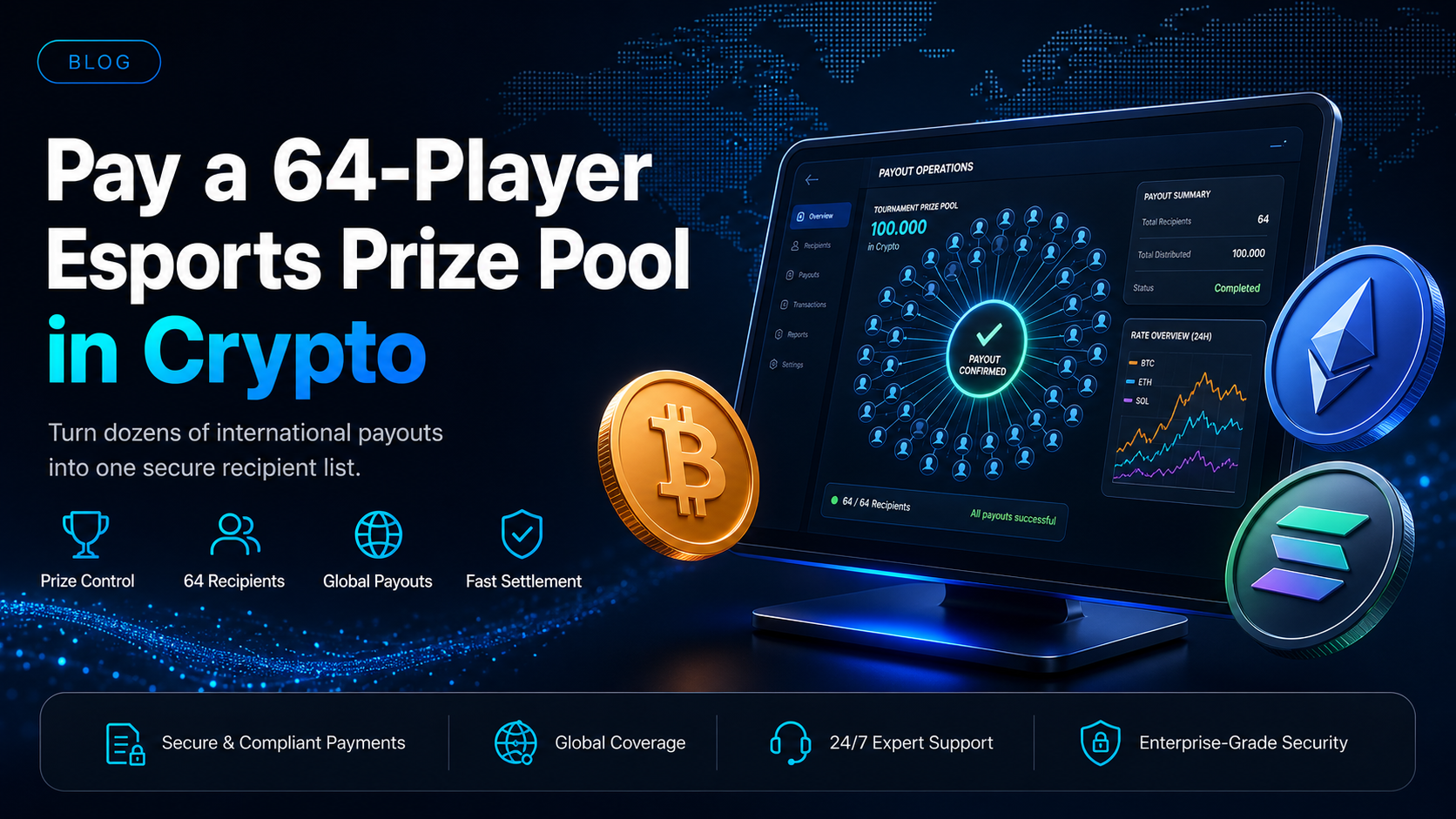 How to pay an esports prize pool to 64 players in crypto