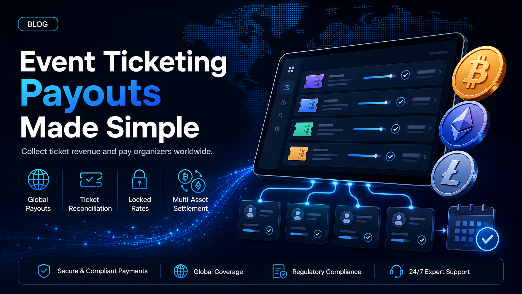 Event ticketing software: payouts in stablecoins or crypto